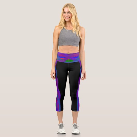 Farbenfrohe Capri Croppe 07 Yoga Pants (Vorderseite)