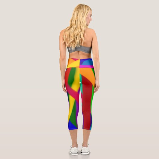 Farbenfrohe Capri Yoga Pants Leggings (Rückseite)
