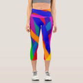 Farbenfrohe Capri Yoga Pants Leggings (Vorderseite)