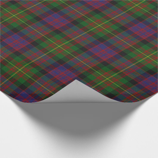 Farbenfrohe Carnegie Tartan Kariertes Wrapping Pap Geschenkpapier (Ecke)