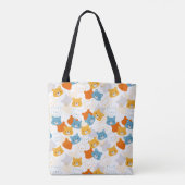 Farbenfrohe Cartoon Bär Head Pattern Tasche (Rückseite)