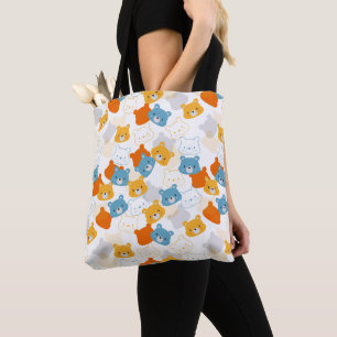 Farbenfrohe Cartoon Bär Head Pattern Tasche