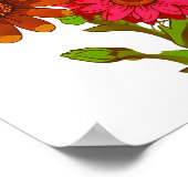 Farbenfrohe Cartoon Blume Poster (Ecke)
