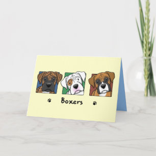 Farbenfrohe Cartoon Boxers Karte