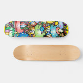 Farbenfrohe Cartoon Cupcakes Skateboard (Horizontal)
