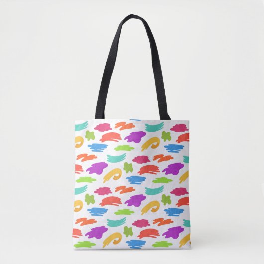Farbenfrohe Cartoon-Farbstreiche Tasche (Vorderseite)