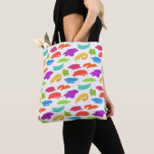 Farbenfrohe Cartoon-Farbstreiche Tasche (Von Nahem)