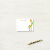 Farbenfrohe Cartoon Giraffe Post-it Klebezettel (Auf Schreibtisch)