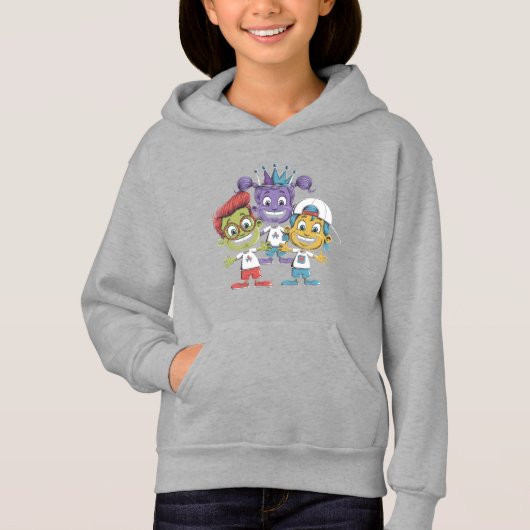 Farbenfrohe Cartoon Kinder mit spielerischen Ausdr Hoodie (Vorderseite)