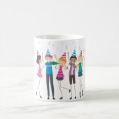 Farbenfrohe Cartoon-Kinderparty-Feier Kaffeetasse (Mittel)