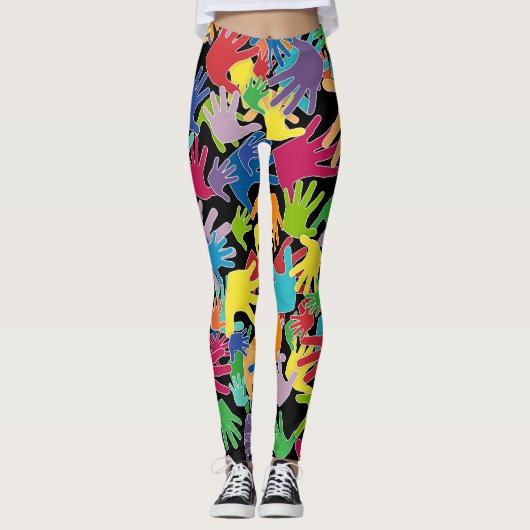 Farbenfrohe Cartoon Leggings (Vorderseite)