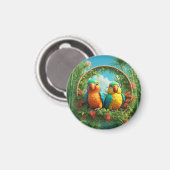 Farbenfrohe Cartoon Papageien Magnet (Vorderseite/Rückseite)