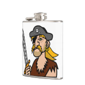 Farbenfrohe Cartoon Pirate mit Schwert Flachmann (Links)