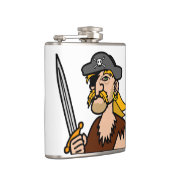 Farbenfrohe Cartoon Pirate mit Schwert Flachmann (Rechts)