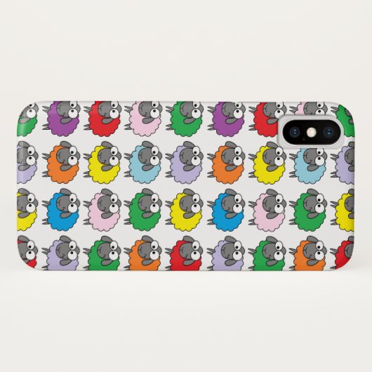 Farbenfrohe Cartoon Regenbogenschaf Case-Mate iPhone Hülle (Rückseite (Horizontal))