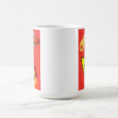 Farbenfrohe Cartoon Space Adventure Rocket, UFO Kaffeetasse (Mittel)