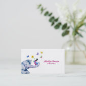 Farbenfrohe Cartoon Tiere Visitenkarte (Stehend Vorderseite)