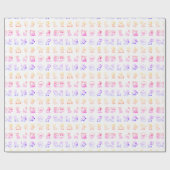 Farbenfrohe Cartoon Tiermuster Geschenkpapier (Flach)