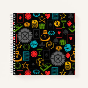 Farbenfrohe Casino Icons Notebook Notizblock