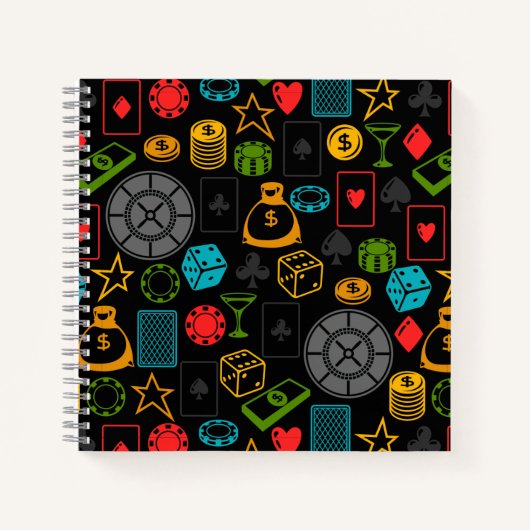 Farbenfrohe Casino Icons Notebook Notizblock (Vorderseite)