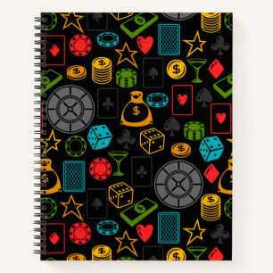 Farbenfrohe Casino Icons Notebook Notizblock