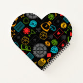 Farbenfrohe Casino Icons Notebook Notizblock (Rückseite)