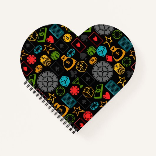 Farbenfrohe Casino Icons Notebook Notizblock (Vorderseite)