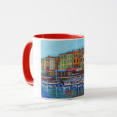 Farbenfrohe Cassis 11 oz Ringer Tasse (Vorderseite Links)
