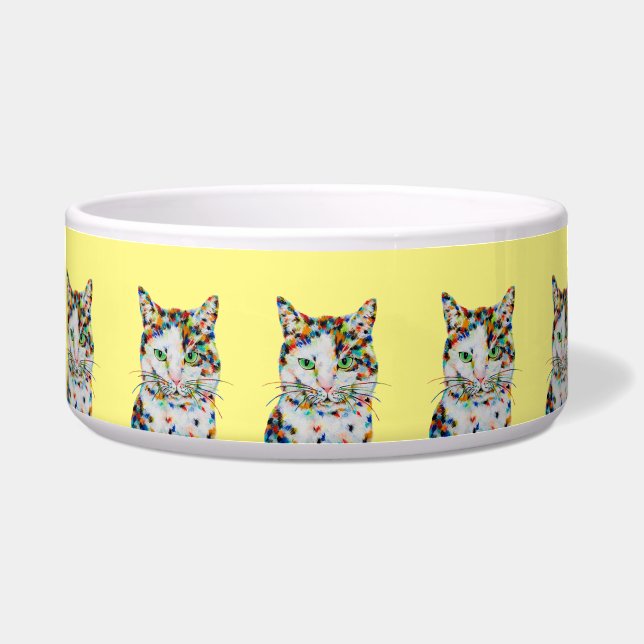 Farbenfrohe Cat Art Bowl Napf (Vorderseite)
