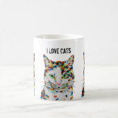 Farbenfrohe Cat Art Tasse (Mittel)