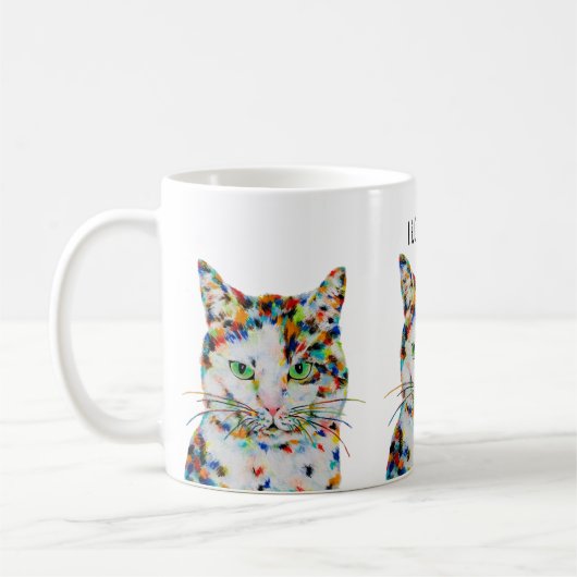 Farbenfrohe Cat Art Tasse (Links)
