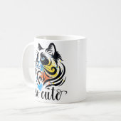 Farbenfrohe Cat Art Tasse - So Niedlicher Coffee C (Vorderseite Links)