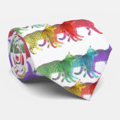 Farbenfrohe Cat Crowd Krawatte (Gerollt)