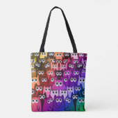 Farbenfrohe Cat Crowd Rainbow Gradient Kittern Pat Tasche (Rückseite)