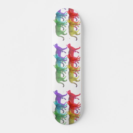 Farbenfrohe Cat Crowd Skateboard (Vorne)