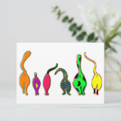 Farbenfrohe Cat Hintern Dankeskarte (Stehend Vorderseite)