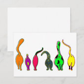 Farbenfrohe Cat Hintern Dankeskarte (Vorne/Hinten)