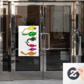 Farbenfrohe Cat Hintern Fensteraufkleber (Büro Tür)