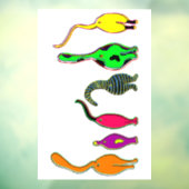 Farbenfrohe Cat Hintern Fensteraufkleber (Blatt 3)