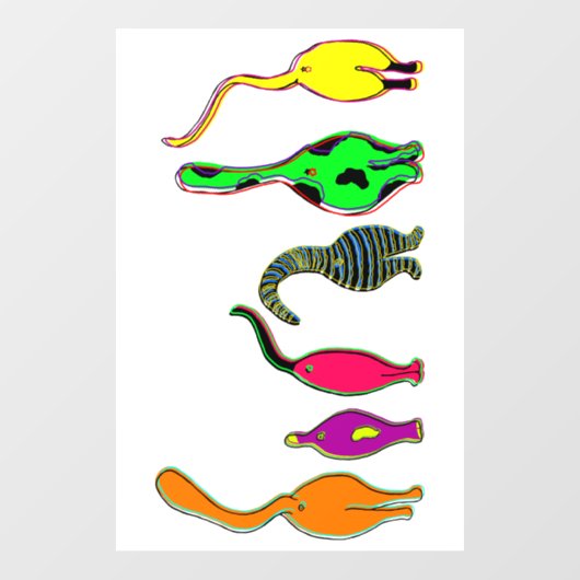 Farbenfrohe Cat Hintern Fensteraufkleber (Blatt)