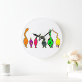 Farbenfrohe Cat Hintern Große Wanduhr (Zuhause)