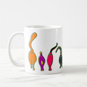Farbenfrohe Cat Hintern Kaffeetasse