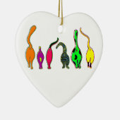 Farbenfrohe Cat Hintern Keramik Ornament (Rechts)