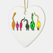Farbenfrohe Cat Hintern Keramik Ornament (Links)