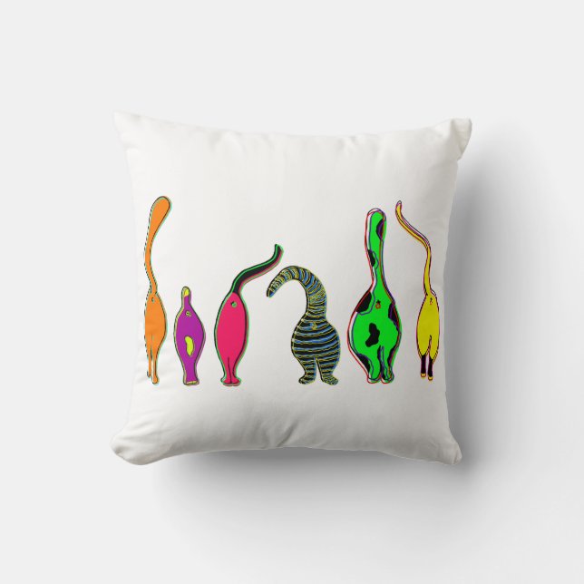 Farbenfrohe Cat Hintern Kissen (Vorderseite)