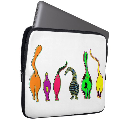 Farbenfrohe Cat Hintern Laptopschutzhülle (Vorne Rechts)