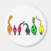 Farbenfrohe Cat Hintern Magnet (Vorne)