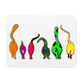 Farbenfrohe Cat Hintern Magnet (Horizontal)