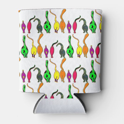 Farbenfrohe Cat Hintern Muster Dosenkühler (Vorderseite)