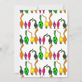 Farbenfrohe Cat Hintern Muster Feiertagskarte